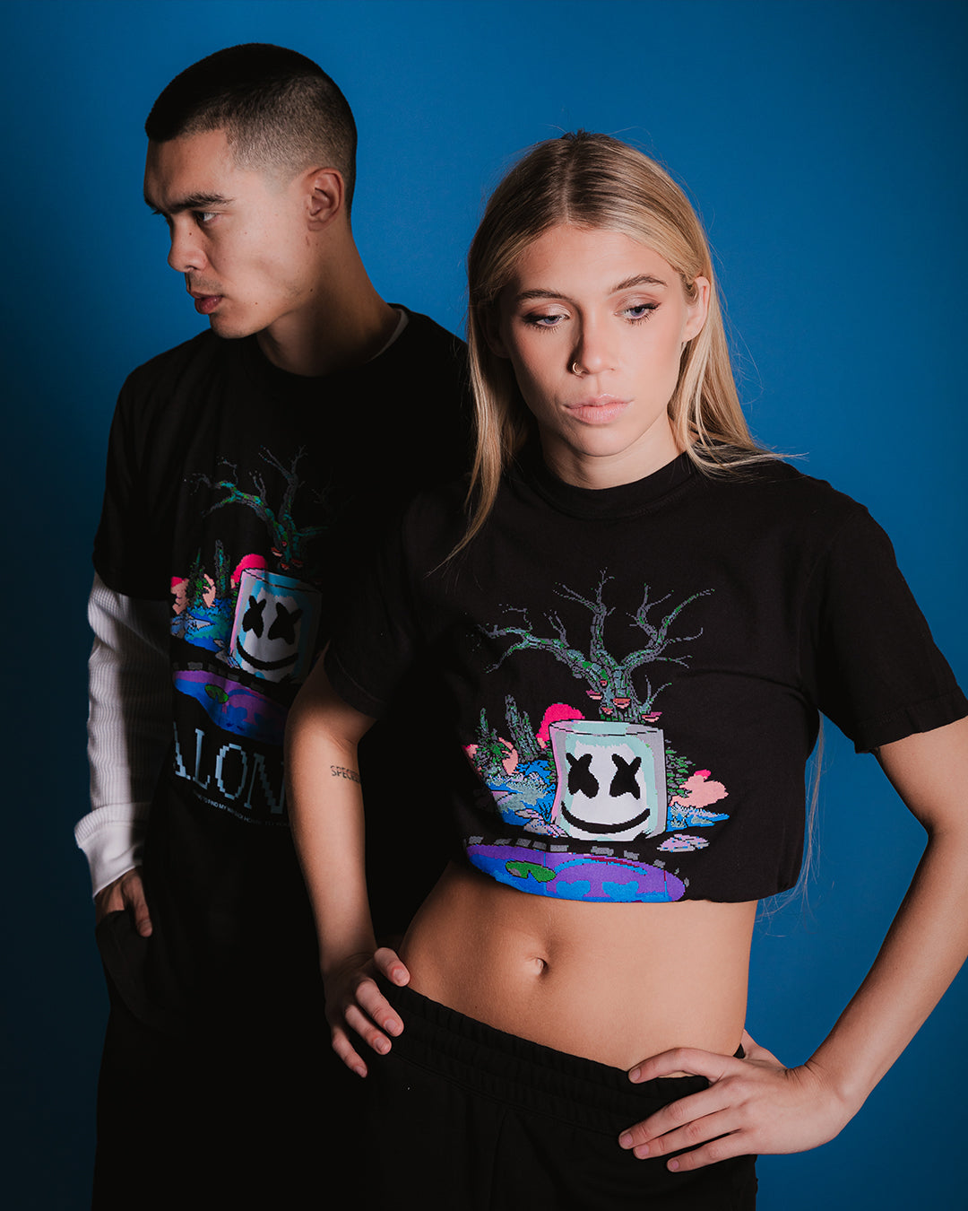 ◆Marshmello◆アローン 半袖 Tシャツ 送料込 Marshmello Alone T-Shirt — Black