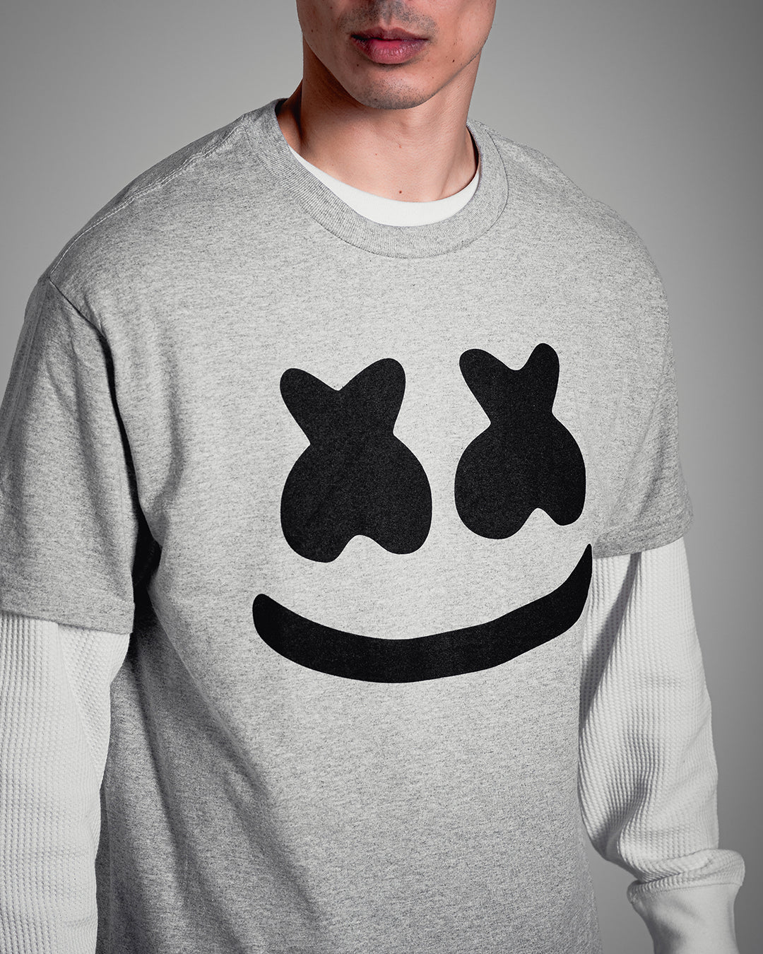 Marshmello Smile T-Shirt — Athletic Heather