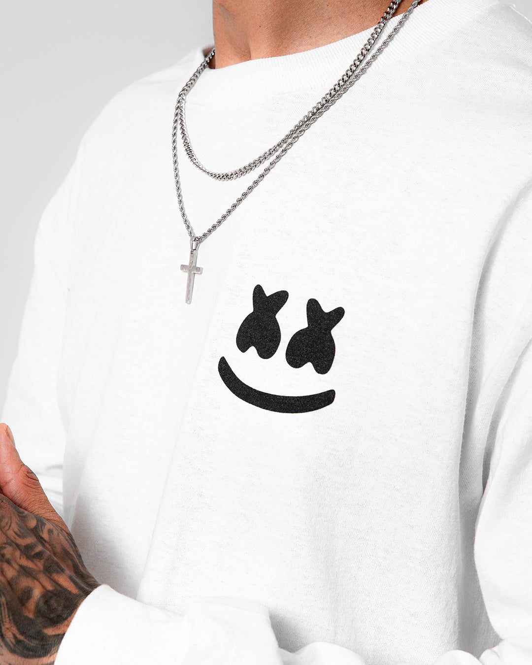 Smile Crest L/S Shirt — White