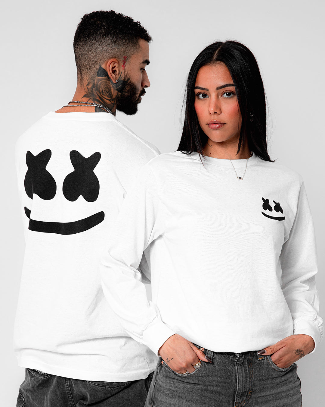 Smile Crest L/S Shirt — White