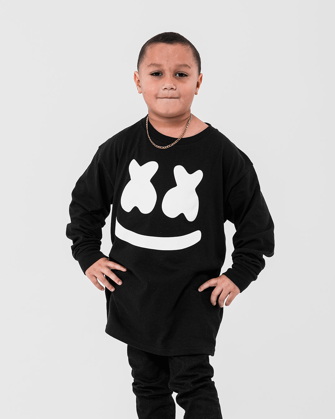 Smile L/S Shirt (Youth) — Black