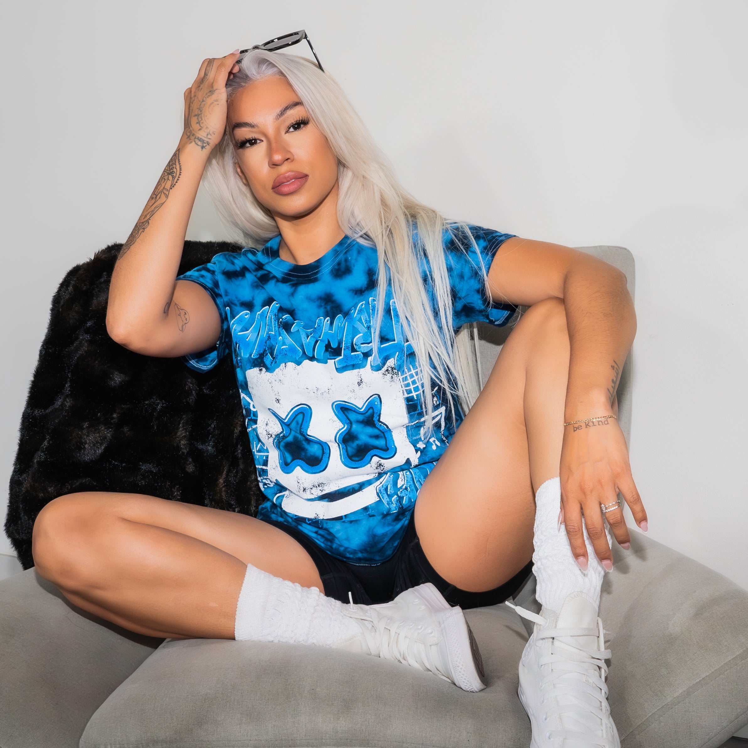 Spray T-Shirt — Blue Tie Dye