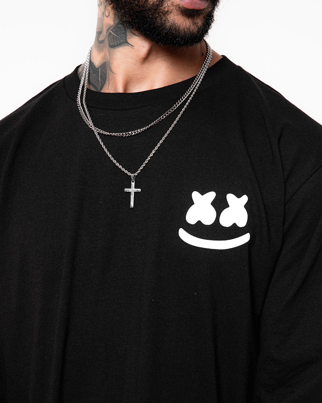 Smile Crest L/S Shirt — Black