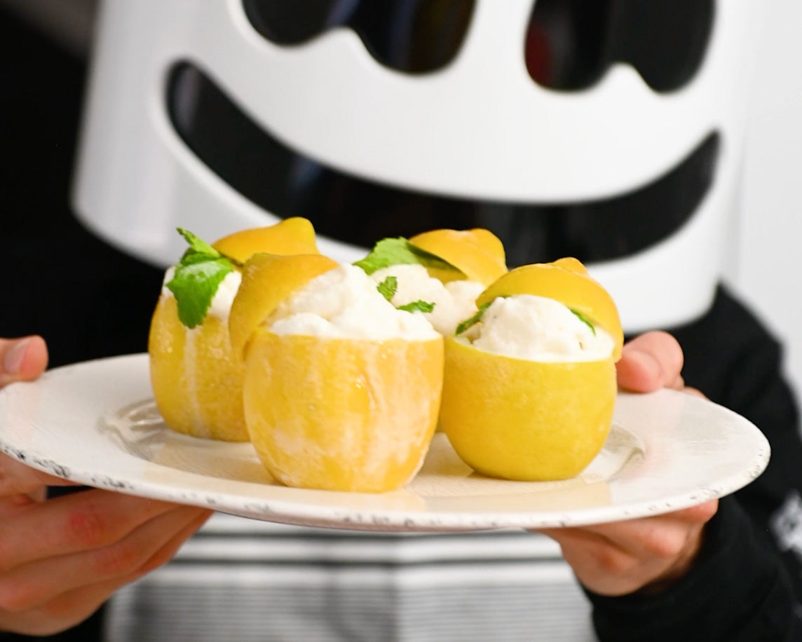 Lemon Sorbet in a Lemon