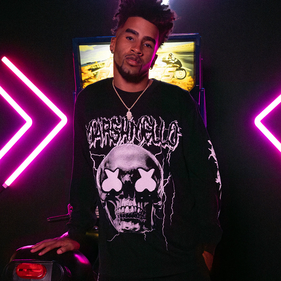 Marshmello Skull L/S Shirt — Black