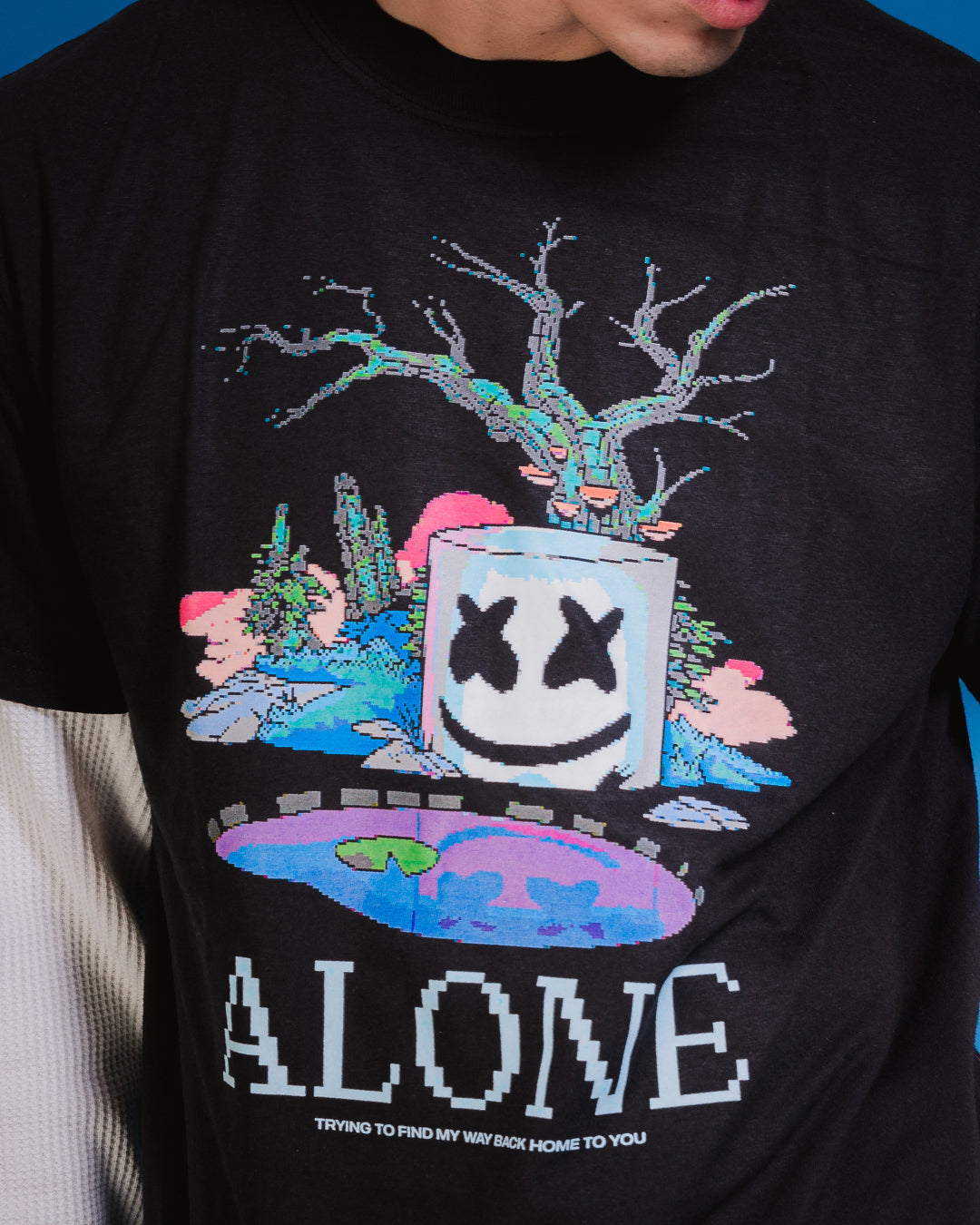 ◆Marshmello◆アローン 半袖 Tシャツ 送料込 Marshmello Alone T-Shirt — Black