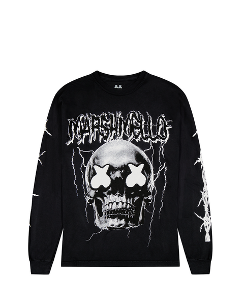 Marshmello ハーフ Helmet Tシャツ 半袖 Black White 送料込み Marshmello Half Helmet T-Shirt — Black