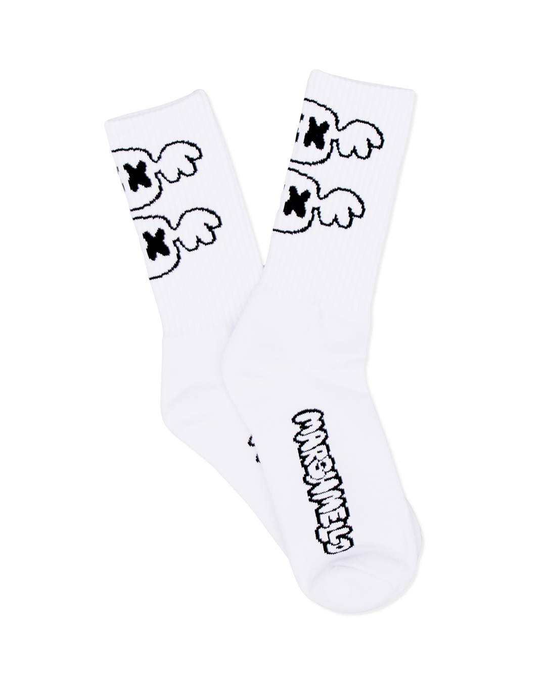 Bubble Bat Socks — White