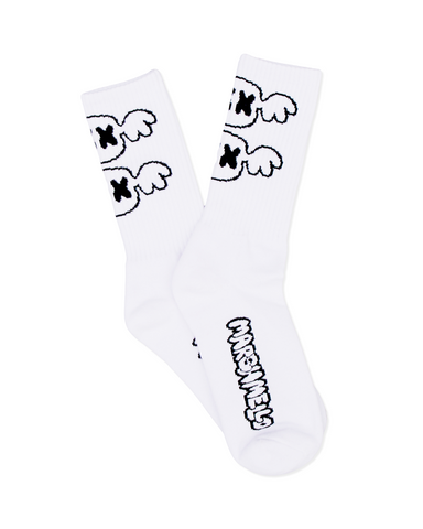 Bubble Bat Socks — White