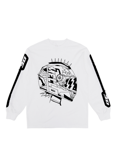 Racing Helmet L/S Shirt — White